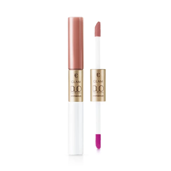 Batom Líquido Rosado Essencial Eudora Glam Duo Clinical Micropigmentação 3,5g