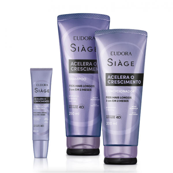 Combo Siàge Acelera o Crescimento: Shampoo 250ml + Condicionador 200ml + Tônico 65ml